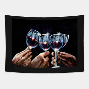 RED WINE CHEERS Tapestry