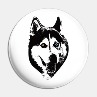 Siberian Husky Face Design Pin