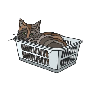 Black Cat in Basket T-Shirt