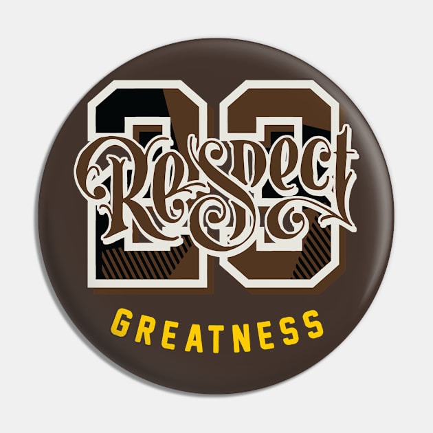 Respect Greatness Palomino 1 Retro Sneaker Pin by funandgames