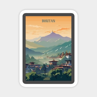 Bhutan, Travel Print, Travel Wall Art, Travel Home Décor, Travel Gift Art Magnet