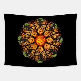 scary witch mandala Tapestry