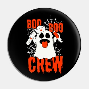 Boo Boo Crew Nurse Ghost Funny Halloween Pin