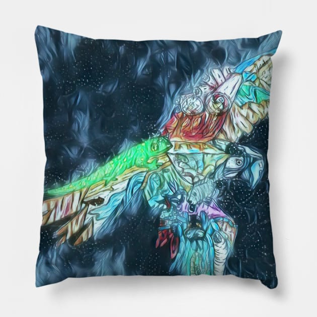 Macaw 4 Pillow by Mr. Leon Artwork