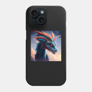 Blue Dragon with Pink Fins and Red Eyes Phone Case