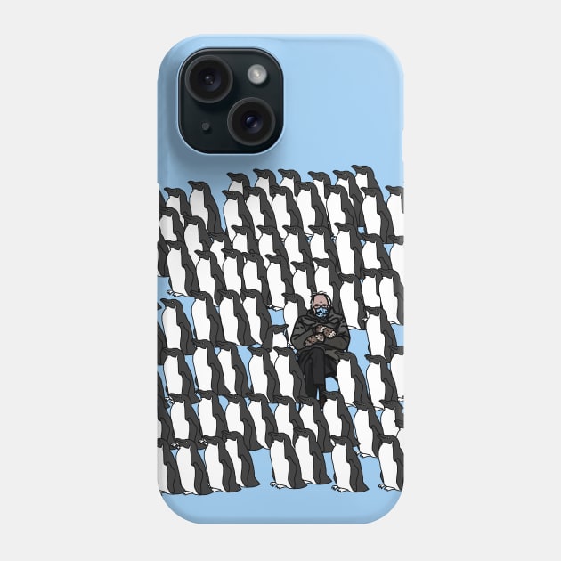 Bernie Sanders Mittens shows Penguins How to Keep Warm Phone Case by ellenhenryart