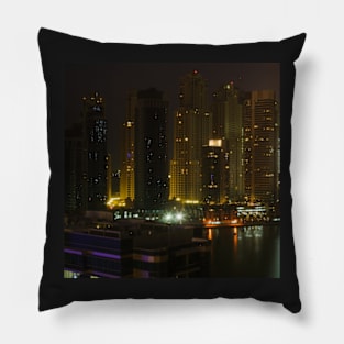 Dubai Marina night shot Pillow