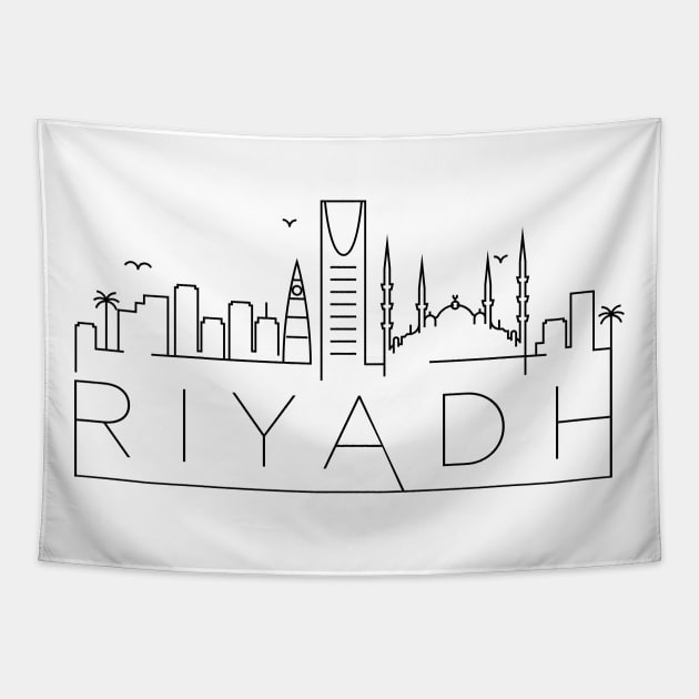 Riyadh Minimal Skyline Tapestry by kursatunsal