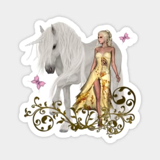 Wonderful unicorn with fairy Magnet