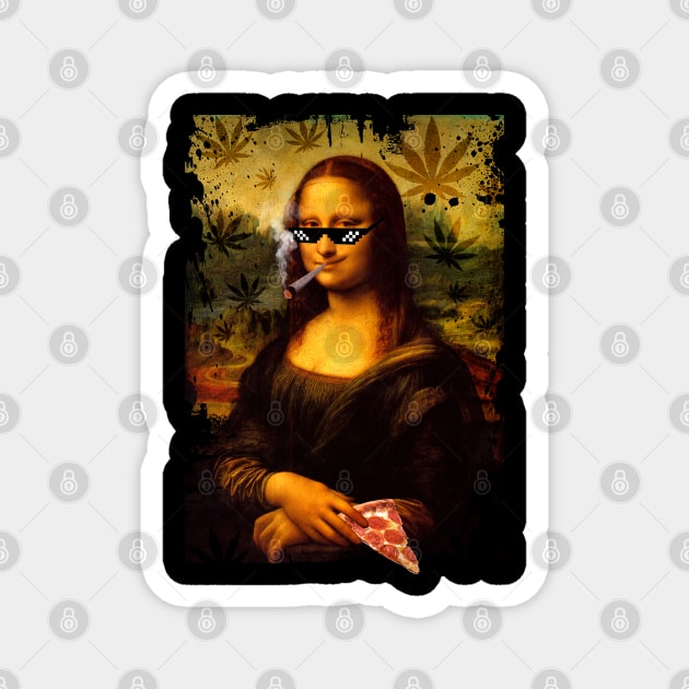 damn feels good to be a gangsta, mona lisa pizza Magnet by Nekron