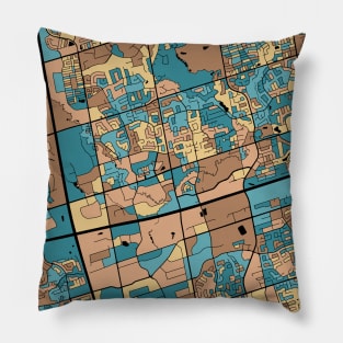 Markham Map Pattern in Mid Century Pastel Pillow