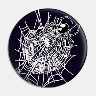 Black Widow Spider on Spiderweb Pin