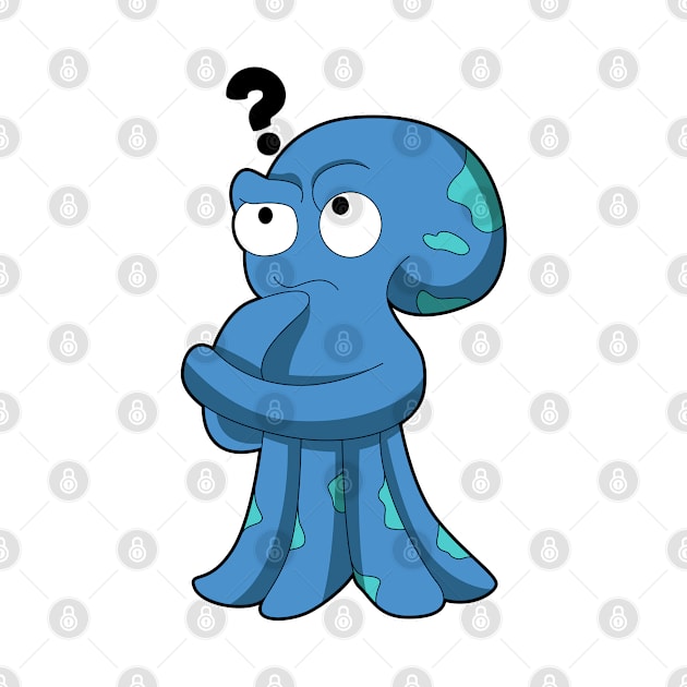 Octopus blue thoughtful by Markus Schnabel