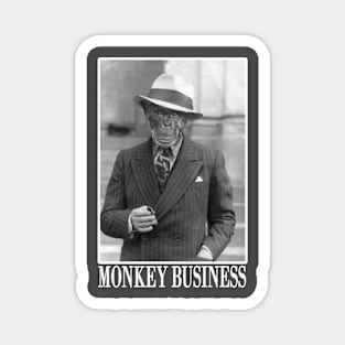 Monkey Business White Text Magnet