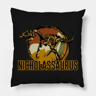 Nicholassaurus Nicholas Dinosaur T-Rex Pillow