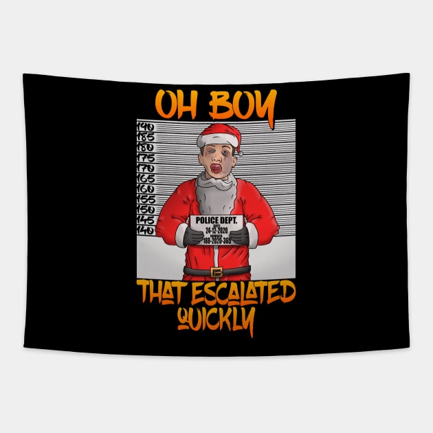 Christmas Escalation Police Santa Claus Meme Tapestry by Monstershirts