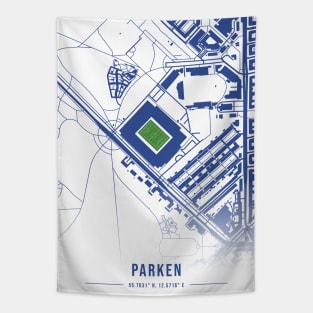 Parken White Map Design Tapestry