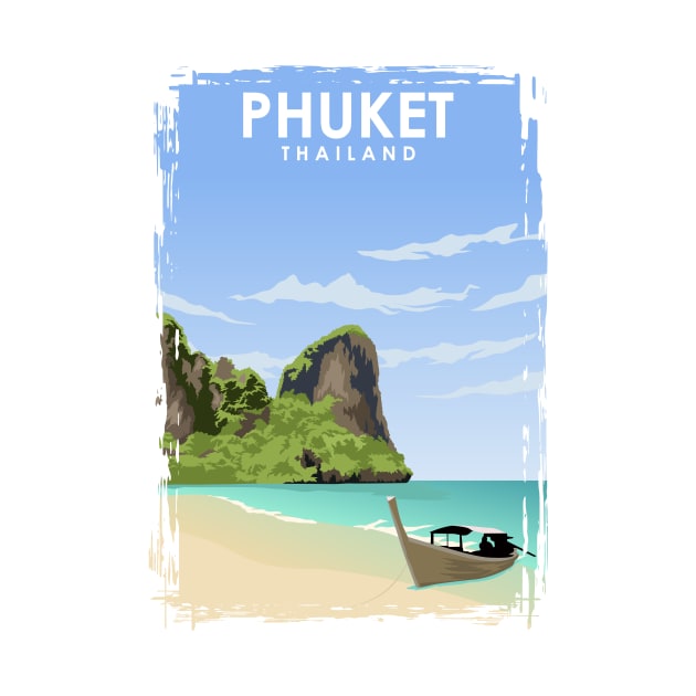 Phuket Thailand Travel Poster by jornvanhezik