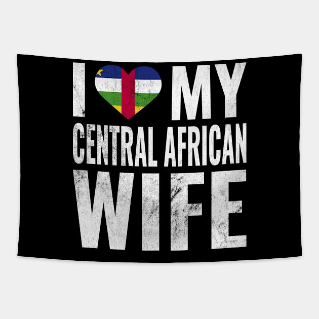 I Love My Central African Wife I Heart My Wife Married Couple Tapestry by BramCrye