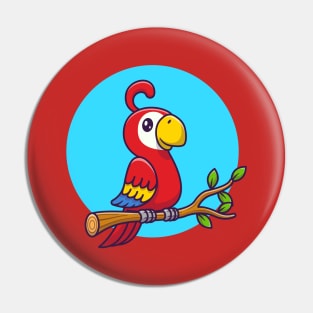 Cute Parrot Bird On The Branch Pin