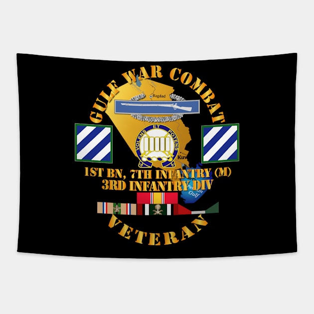 Gulf War Combat Infantry Vet w 1st Bn 7th Inf - 3rd ID SSI Tapestry by twix123844