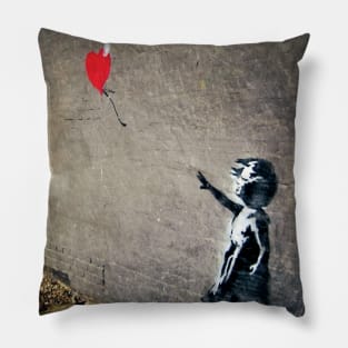 Banksy's Girl with a Red Balloon II Pillow