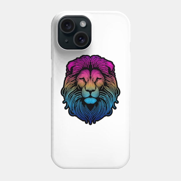 Lion Sketch RGB Phone Case by Worldengine