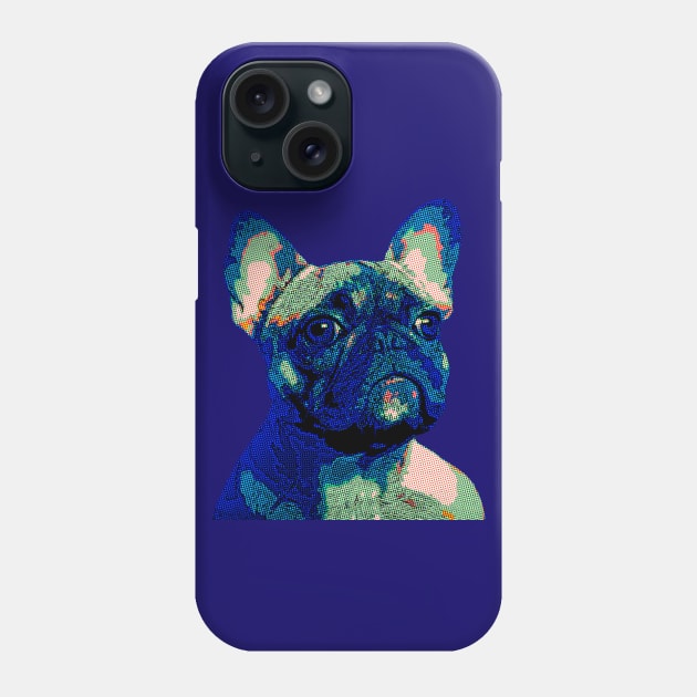 French bulldog blue green vintage style Phone Case by Collagedream