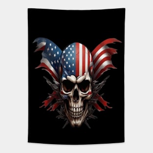 U.S.A flag Skull Tapestry