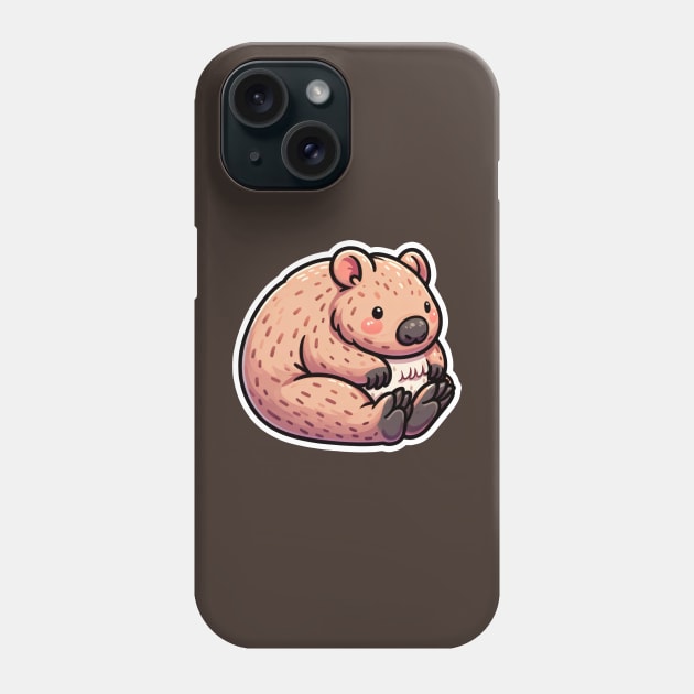 Wombat Kawaii Graphic Critter Cove Cute Animal A Splash of Forest Frolics and Underwater Whimsy! Phone Case by dcohea