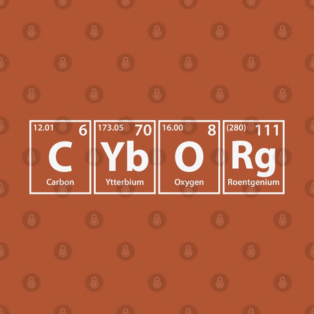 Cyborg (C-Yb-O-Rg) Periodic Elements Spelling by cerebrands