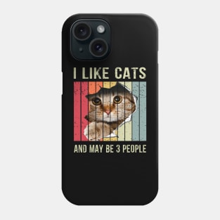 Funny Cat Design Cat Lover for Men Women Animal Introvert Cat Lover Vintage Phone Case