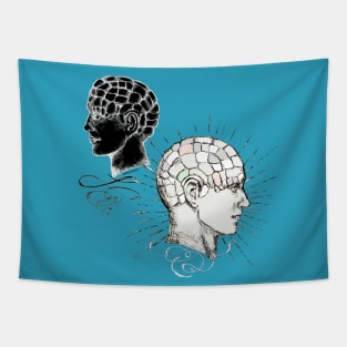 Phrenology Heads Tapestry