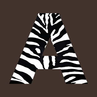 Letter A in Zebra Print T-Shirt