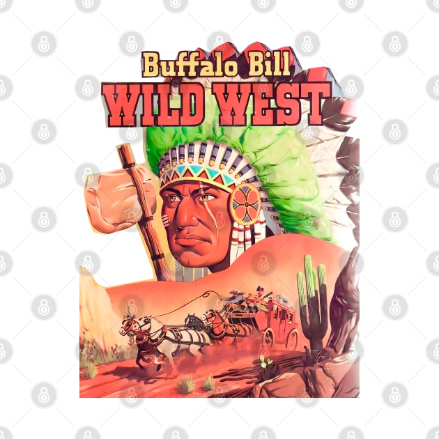 Wild West Desert Cactus American Indian Horseback Western Cowboy Vintage Retro Comic by REVISTANGO