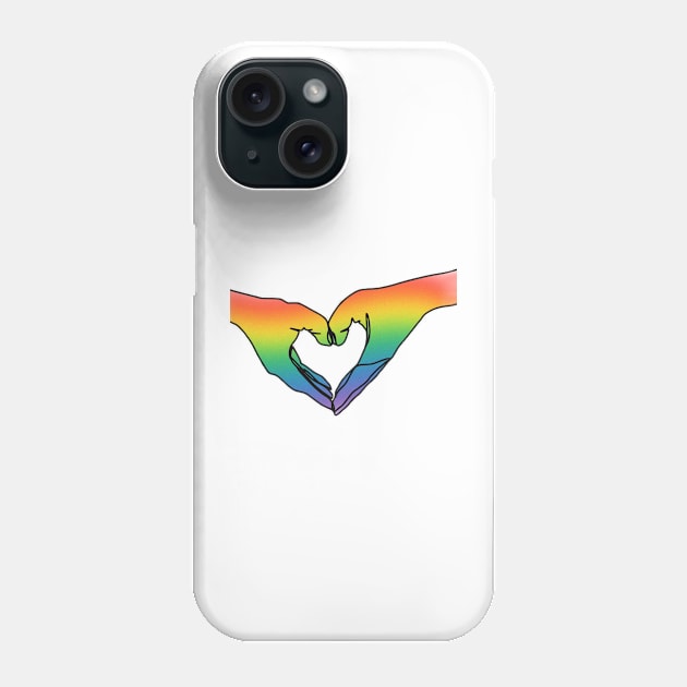 Rainbow Heart Hands Phone Case by ThePureAudacity