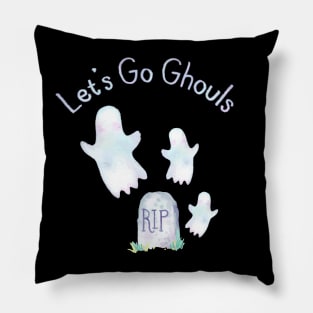 Let's Go Ghouls Spooky Cute Ghosts Halloween Pillow