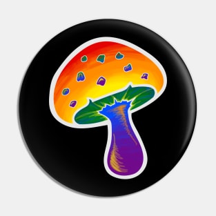 LGBTQIA Rainbow Pride Mushroom Pin