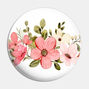 Colorful Watercolor Wild Flower Pin