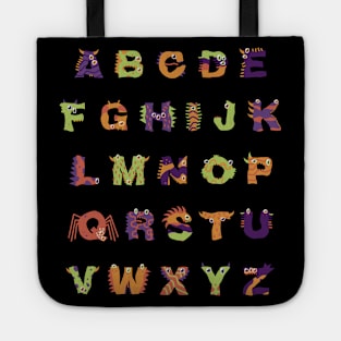 Alphabet Halloween Teacher Kids Cute Monster Alphabet ABC Tote