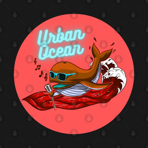 Urban Ocean Crooner Whale (Orange) by urbanoceandesigns