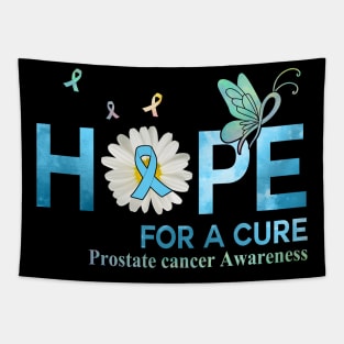 Hope For A Cure  Butterfly Flower  Prostate cancer Tapestry