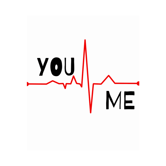 You and Me Heartbeat Design by Zwen Rubby