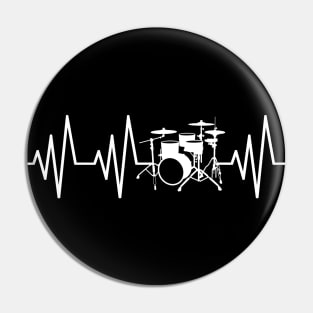 Drum Heartbeat T-Shirt drumming lovers Gift Pin