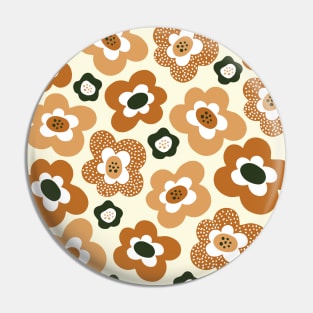 Funky Floral Pattern in Earthy Tones Pin