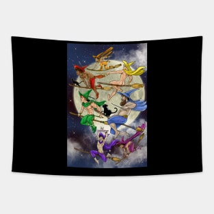 Witch Boys Ride Tapestry