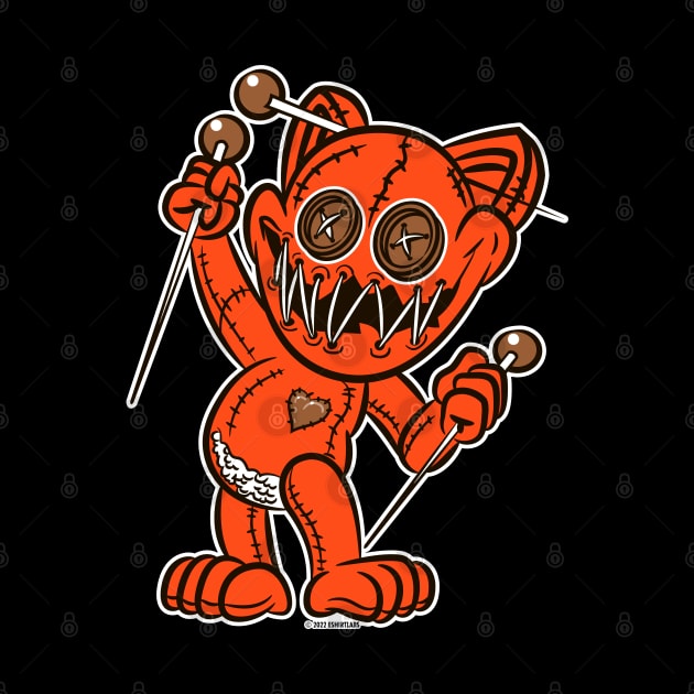 VooDoo Black Kitty Cat Doll Cleveland Colors by eShirtLabs