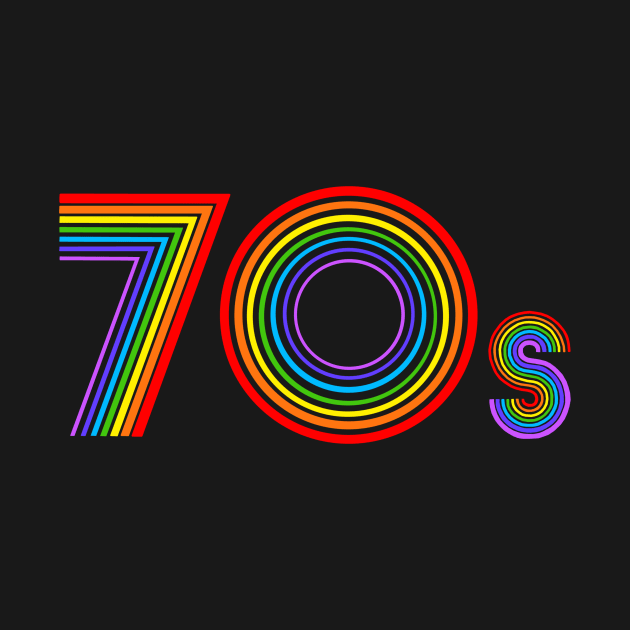 Disco 70s Retro Rainbow Decade by Art by Deborah Camp