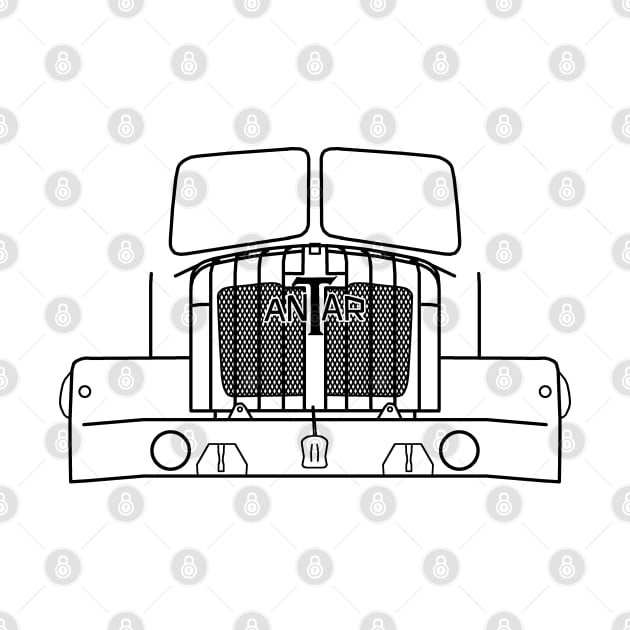 Thornycroft Mighty Antar classic heavy truck outline graphic (black) by soitwouldseem