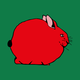 Big Fat Red Rabbit Green Meadow Pop Art T-Shirt